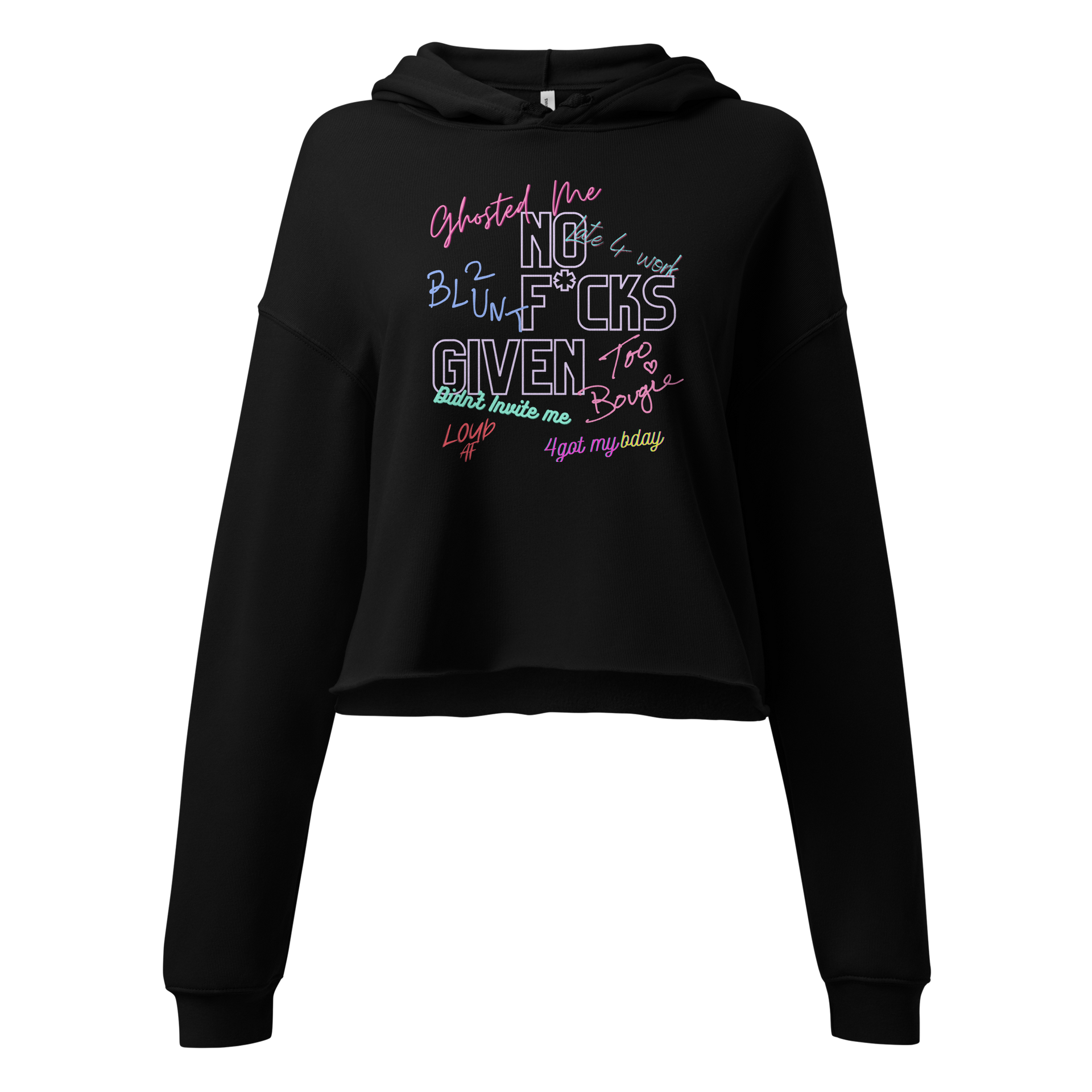 No F*cks Given | Excuses Crop Hoodie